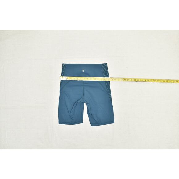 Athleta Bike Shorts Womens Small Blue HIIT IT 9 Inch High Rise Athletic Gym - Picture 4 of 8